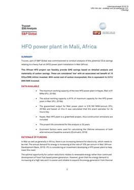 HFO Power Plant in Mali, Africa