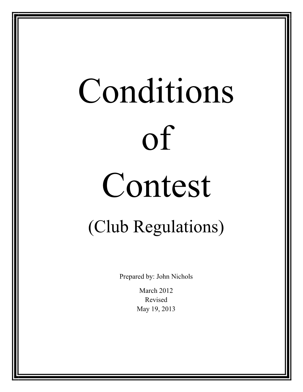 Club Regulations