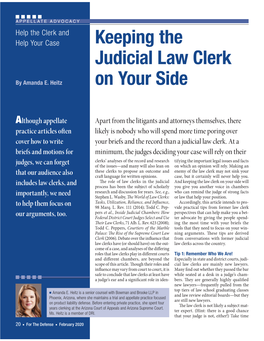 Keeping the Judicial Law Clerk on Your Side
