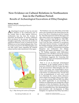 New Evidence on Cultural Relations in Northeastern Iran in the Parthian Period: Results of Archaeological Excavations at Dibaj Damghan
