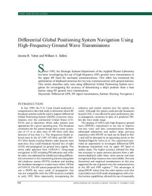 Differential Global Positioning System Navigation Using High-Frequency Ground Wave Transmissions