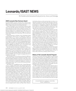 Leonardo/ISAST NEWS