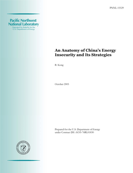 An Anatomy of China's Energy Insecurity and Its Strategies