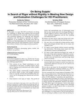 On Being Supple: in Search of Rigor Without Rigidity in Meeting New Design and Evaluation Challenges for HCI Practitioners