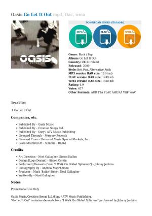 Oasis Go Let It out Mp3, Flac, Wma