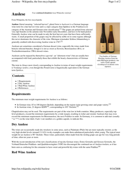 Auslese - Wikipedia, the Free Encyclopedia Page 1 of 2