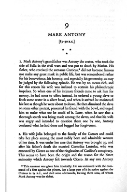 MARK ANTONY (83-30 B.C.] * * * I