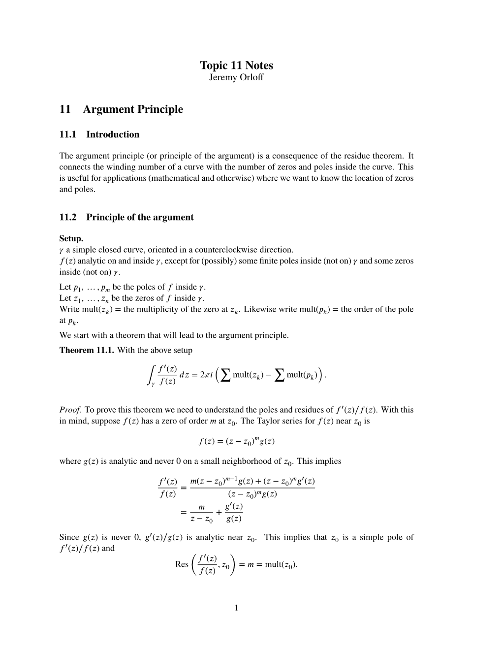 Argument Principle