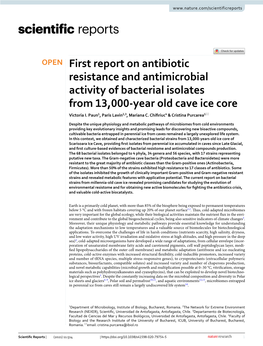 First Report on Antibiotic Resistance and Antimicrobial Activity of Bacterial Isolates from 13,000‑Year Old Cave Ice Core Victoria I