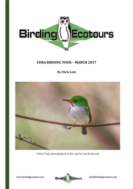 Cuba Birding Tour – March 2017
