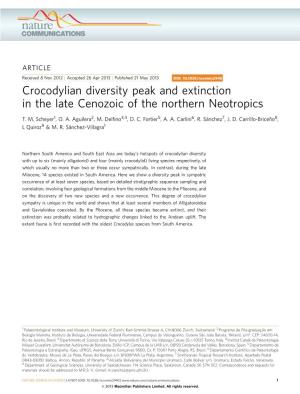 Crocodylian Diversity Peak and Extinction in the Late Cenozoic of the Northern Neotropics