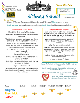 Newsletter Sithney School