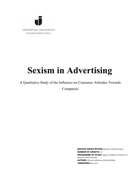 Sexism in Advertising