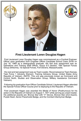 First Lieutenant Loren Douglas Hagen