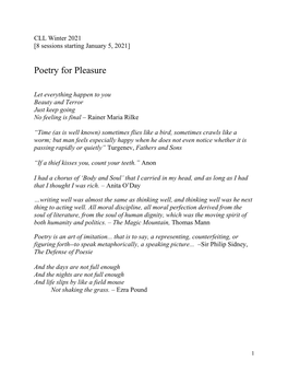 Poetry for Pleasure