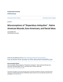 Native American Mounds, Euro-Americans, and Racial Ideas