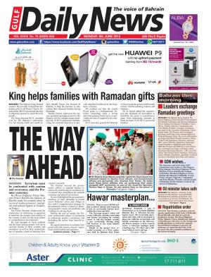 King Helps Families with Ramadan Gifts