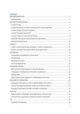 Contents BEPS IMPLEMENTATION