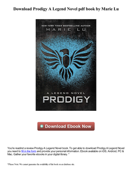 Download Prodigy a Legend Novel Pdf Book by Marie Lu