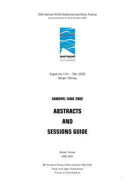 Abstracts and Sessions Guide