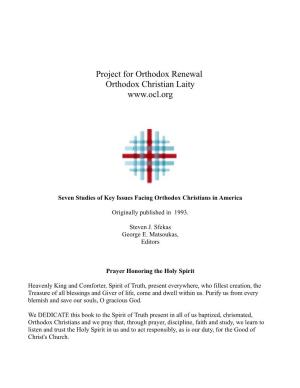 Project for Orthodox Renewal Orthodox Christian Laity