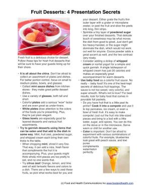 Fruit Desserts: 4 Presentation Secrets