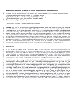 Meteorological Observations in Tall Masts for Mapping of Atmospheric Flow in Norwegian Fjords