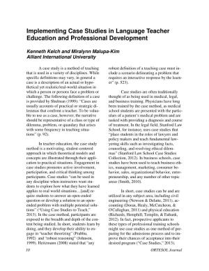 Implementing Case Studies in Language Teacher Education and Professional Development