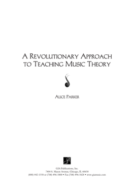 A Revolutionary Approach to Teaching Music Theory: 2015 ACDA