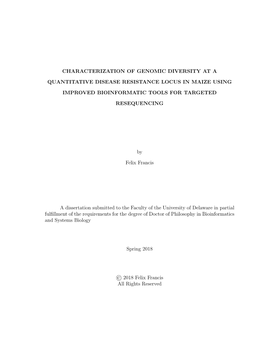 Characterization of Genomic Diversity at a Quantitative Disease Resistance Locus in Maize Using Improved Bioinformatic Tools