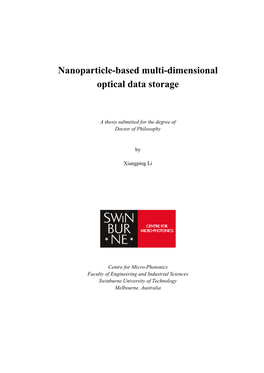 Nanoparticle-Based Multi-Dimensional Optical Data Storage