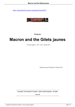 Macron and the Gilets Jaunes