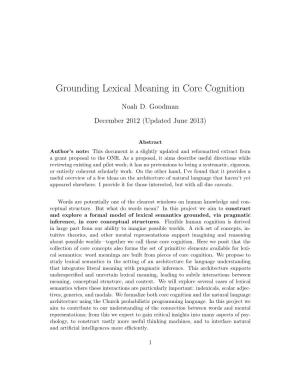 Grounding Lexical Meaning in Core Cognition