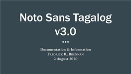 Noto Sans Tagalog V3 Documentation