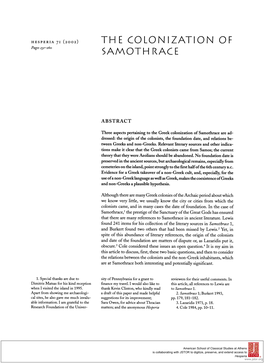 Colonization of Samothrace