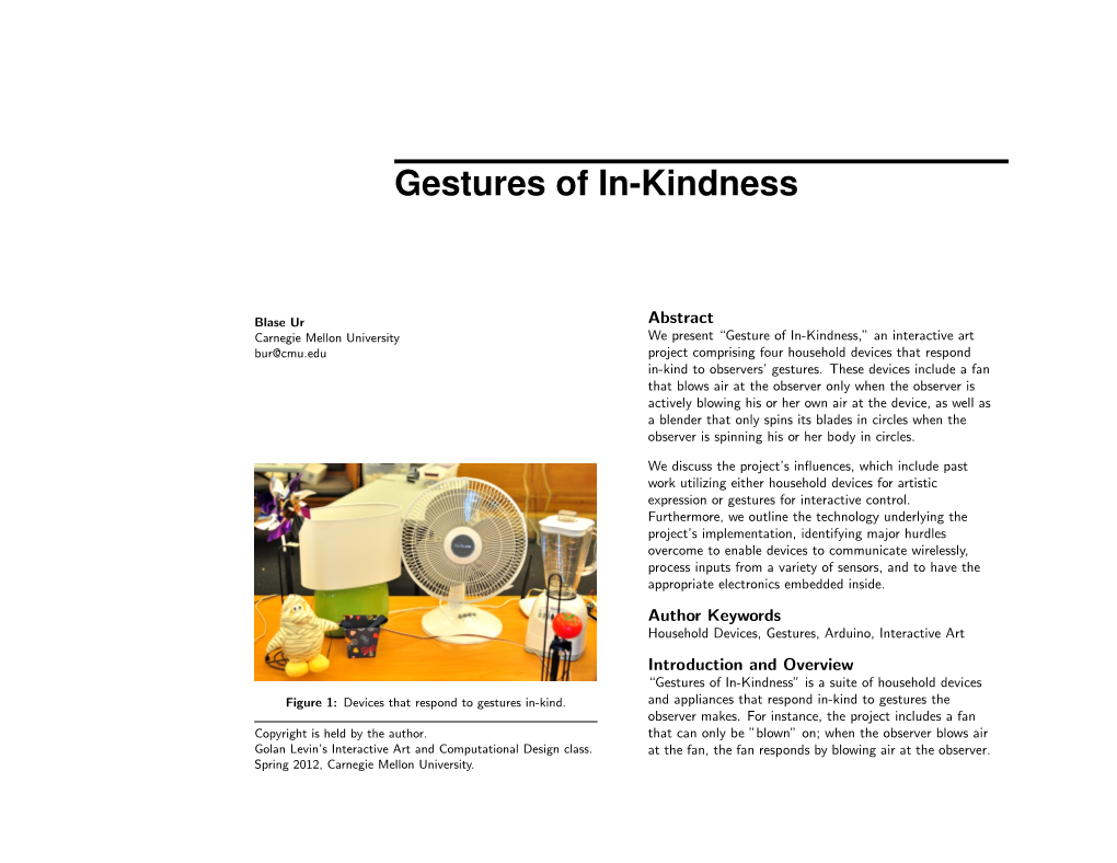 Gestures of In-Kindness