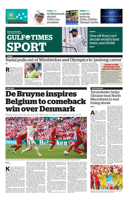 De Bruyne Inspires Belgium to Comeback Win Over Denmark