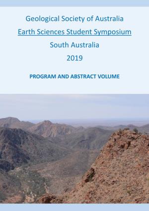 Geological Society of Australia Earth Sciences Student Symposium South Australia 2019