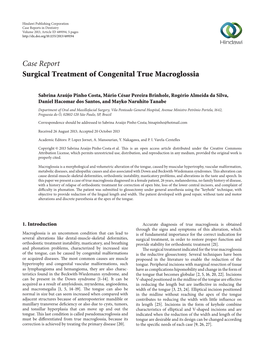 Case Report Surgical Treatment of Congenital True Macroglossia