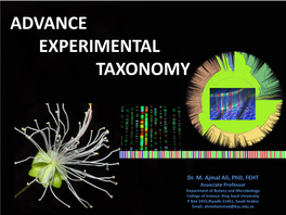 Advance Experimental Taxonomy