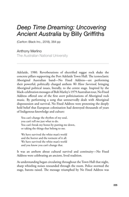 Uncovering Ancient Australia by Billy Griffiths (Carlton: Black Inc