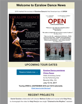 Welcome to Ezralow Dance News