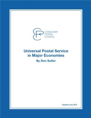 Universal Postal Service in Major Economies by Don Soifer