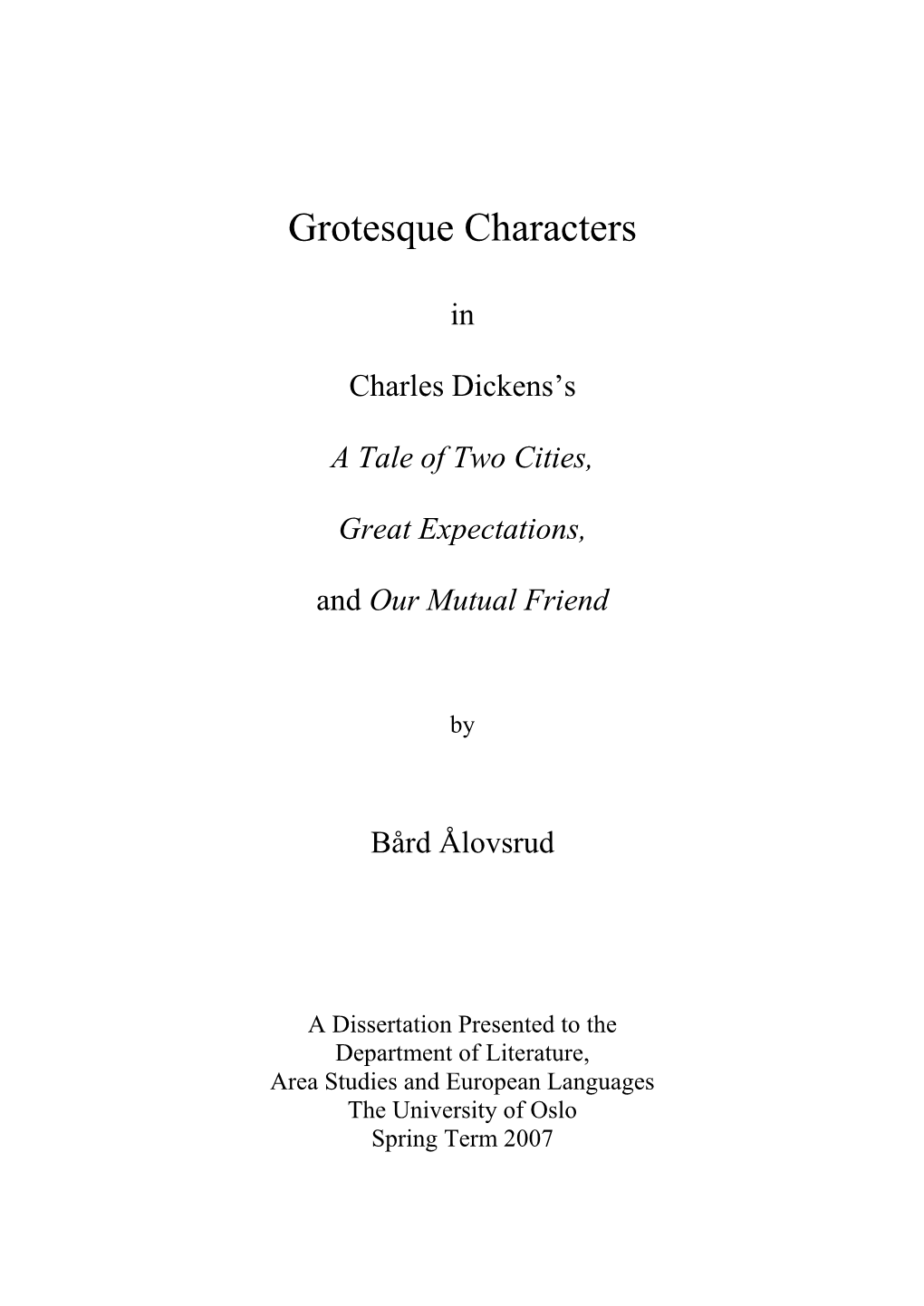 Grotesque Characters