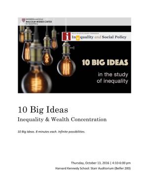 10 Big Ideas Inequality & Wealth Concentration