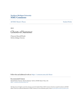 Ghosts of Summer Chanomi Maxwell-Parish Northern Michigan University