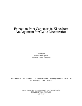 Extraction from Conjuncts in Khoekhoe: an Argument for Cyclic Linearization