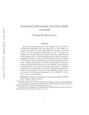 Linearized Polynomials Over Finite Fields Revisited