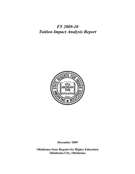 Tuition Impact Analysis Report, FY 2009-10