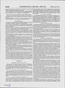 Congressional Record-Sen Ate. February 24, \